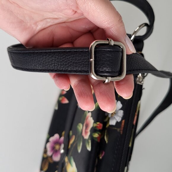 Rosetti Floral Crossbody Bag I Black Bird & Flowers Print I Lightweight - Picture 10 of 10